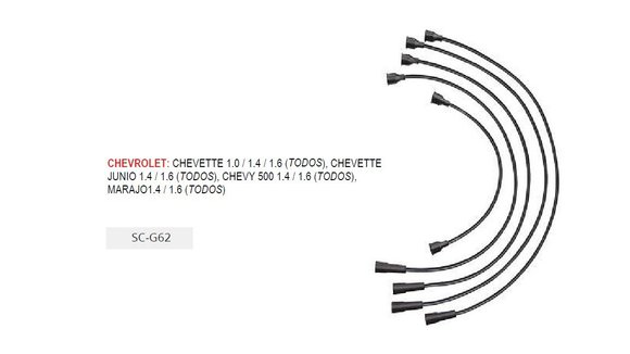Imagen de JUEGO CABLES BUJIA CHEVETTE/MARAJO/CHEVY 500 1.4/1.6
